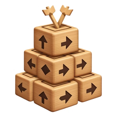 stack of blocks with arrows between them sticker