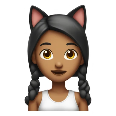 A back girl with cat ears sticker