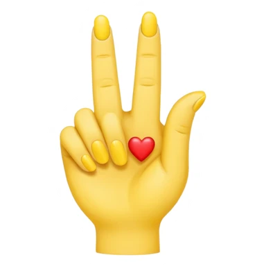 Yellow middle finger emoji with a small heart on the middle fingers nail. Other fingers should remain in the yellow tone sticker