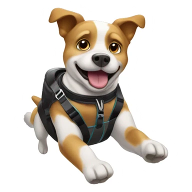 Dog skydiving  sticker