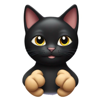a black cat holding a magnet between it’s paws sticker