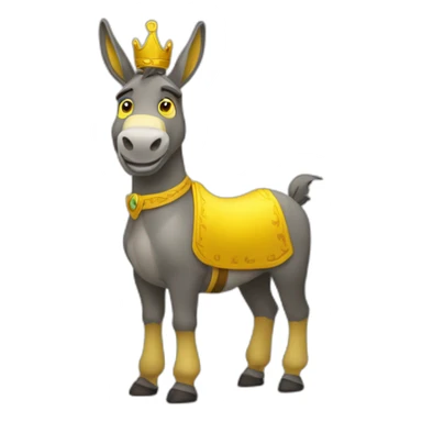 Yellow donkey though hisself king sticker