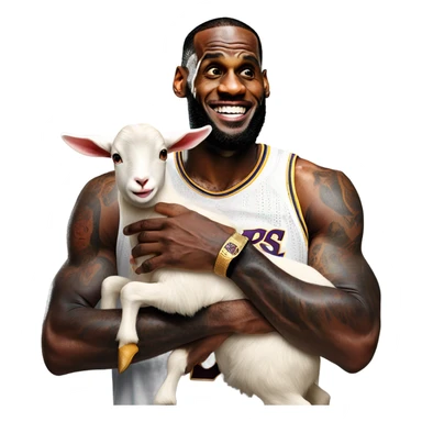 lebron james holding a goat sticker