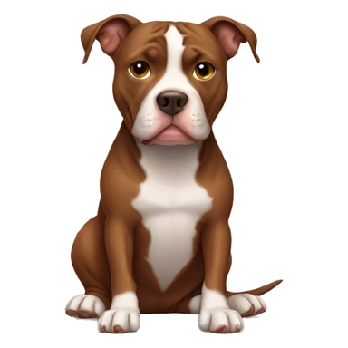 Brown Pitbull sitting sticker