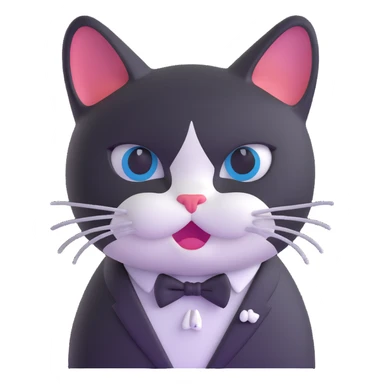 crying tuxedo cat sticker