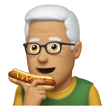 ai generated image of bill from the tv shos king of the hill eating a hot dog sticker