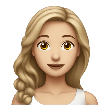 A pretty syrian woman with light brown hair and white skin sticker