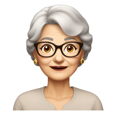 80 years old girl
Short brown hair with bob styling
light skin small
glasses with refined frame
Brown eyes with cat eye liner sticker