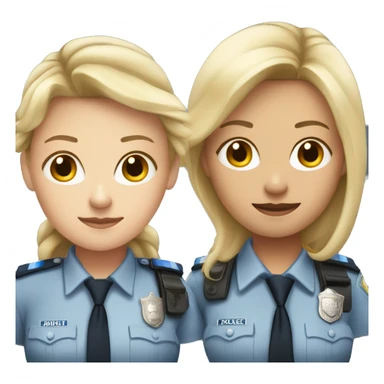 Two police woman (one with long blonde hair and medium skin and the other one with short brown hair and white skin) sticker