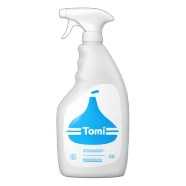 All purpose cleaner bottle, white, blue logo sticker
