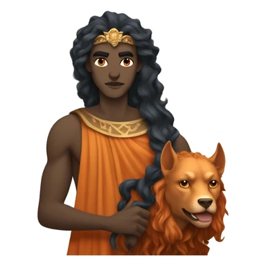 Greek gods Hades with dark hair and Persephone with orange hair sticker