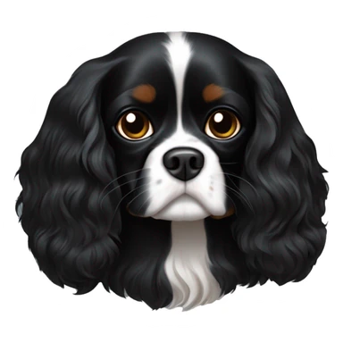 black Cavalier King Charles spaniel. No white or brown coloring on it sticker
