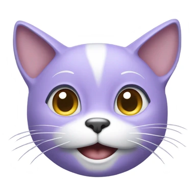 lavender cat emoji laughing out loud sticker