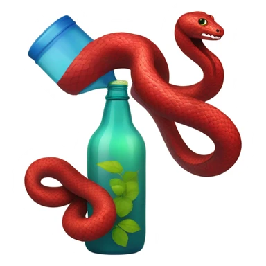Red snake drinking alcohol sticker