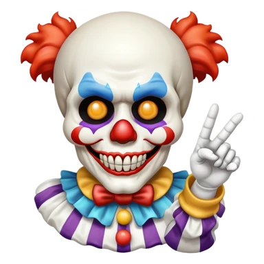 A skull as a clown pointing at me sticker