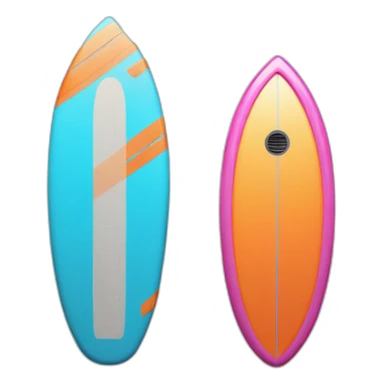 surf board Cartoon Blue and orange smiling and a microphone Cartoon Blue and pink  sticker