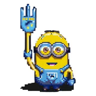Minion character waving sticker