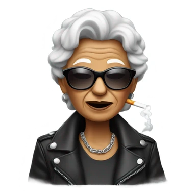 Cool grandma smoking cigarettes sticker