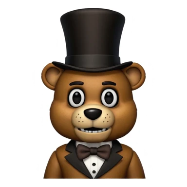 Freddy Fazbear with black and tiny hat from Five Nights At Freddy's Movie sticker