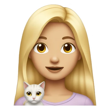 A girl with blond hair and two cats sticker