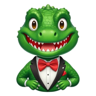 cute crocodile, bow tie sticker