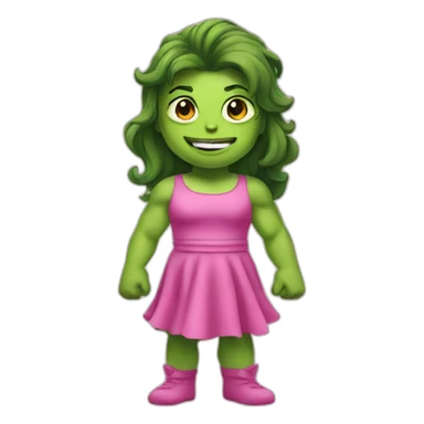 hulk in pink dress full body sticker