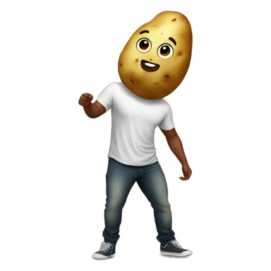 a potato wearing tshirt  sticker