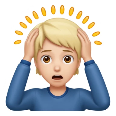 Shocked face hands on head sticker