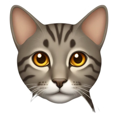 Tabby slightly brown gray cat with beige mouth and dark nose and orange golden eyes sticker