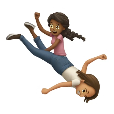 girl falling in front of man sticker