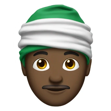 White dude with tattoos wearing green scarf on head  sticker