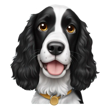 Black and white springer spaniel sticker