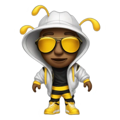 Cool bee rapper sticker