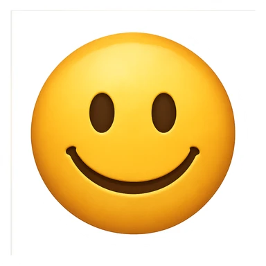 yellow face with smiling expression emoji, digital illustration sticker