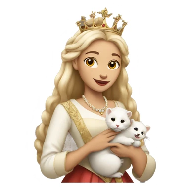 Queen holding a pet white ferret sticker
