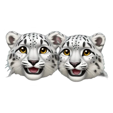 two snow leopards friends sticker