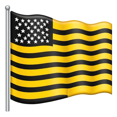 Flag Horizontally up to down black yellow and white sticker