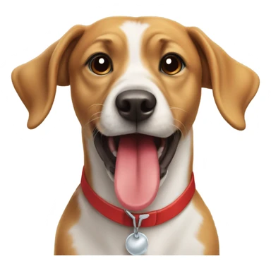 Dog with tongue out at Christmas sticker