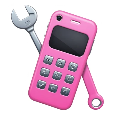 pink girly cellphone with a wrench sticker