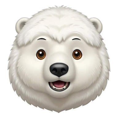 polar bear, chin support, suprise, half body sticker
