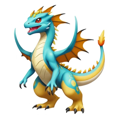 exotic fantasy-creature-Fakémon-Pokémon, full body, with random markings sticker