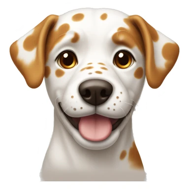 the most traditional kind of dog that is white with caramel spots  sticker