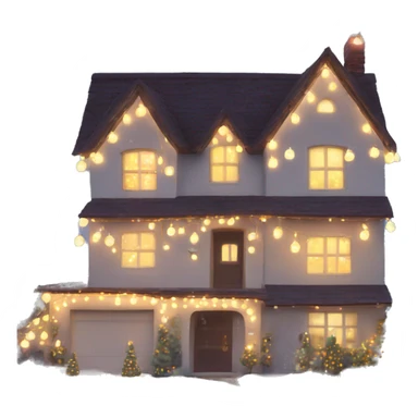 house decorated with fairy lights sticker