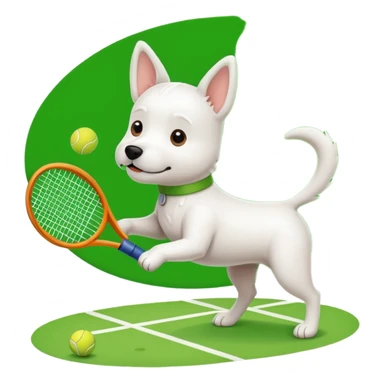 Un chien qui joue au tennis  sticker