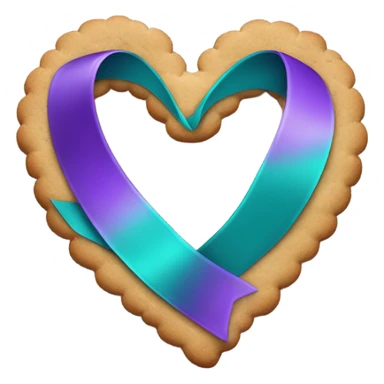 Purple teal Suicide awareness ribbon, heart cookie sticker
