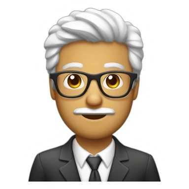 Hombre mayor pelo blanco con gafas sticker