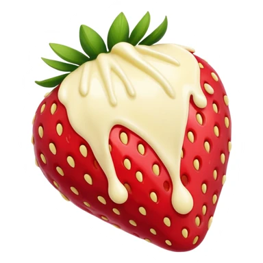 Strawberry with melted white chocolate sticker