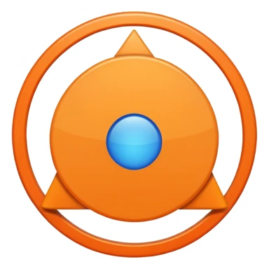 Orange circle with blue triangle in the middle  sticker