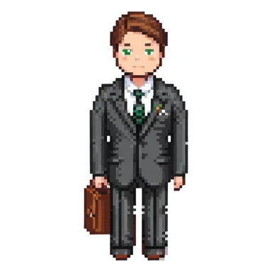 man wearing a suit with black horizontal stripes sticker