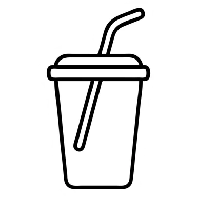 minimal style icon of a cup with a straw, suitable for digital interface sticker
